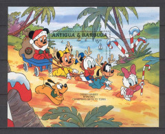 Disney Antigua & Barbuda 1986 Christmas - Babies Bringing Christmas Gifts To Town MS MNH - Disney