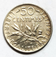 France - 50 Centimes Argent 1916 - 50 Centimes