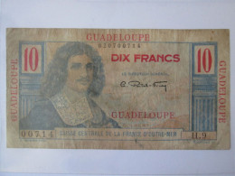 Rare! Guadeloupe 10 Francs 1947 Banknote See Pictures - Ohne Zuordnung