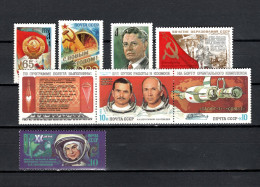 USSR Russia 1982/1983 Space, Boris Petrow, New Year, October Revolution, Saljut 7, Tereshkova 7 Stamps MNH - Russie & URSS