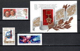 USSR Russia 1984 Space, Saljut 7, Medal, Rocket, Venus-Halley Project 3 Stamps + S/s MNH - Russie & URSS