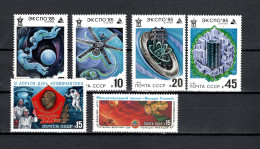 USSR Russia 1985 Space, Expo '85 Tsukuba, Yuri Gagarin, Venus-Halley Project 6 Stamps MNH - Russia & URSS