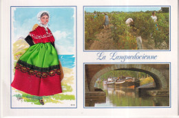 Carte Brodée "  La Languedocienne " - Brodées