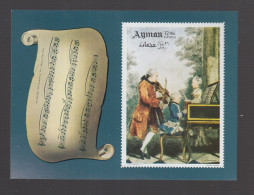 Komponist W.A. Mozart Musik Oper Klavier Menschen Ajman 1969 Block MNH/** - Musique