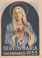 Calendarietto - Madonna Delle Lacrime - Servi Di Maria - Anno 1955 - Tamaño Pequeño : 1941-60