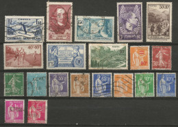 France 1937 20 Timbres Différents Entre Y&T 334 Et 371 - Usati