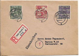 Germany Halle To Berlin R-letter 1946 Saxony Set 23 Euros (arrival Cancel On Back) - Cartas & Documentos