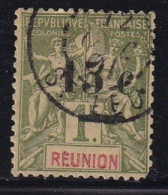 REUNION - 15 C. Sur 1 F. Olive - Used Stamps