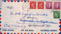 1952 SEVEN ISLAND - ALEMANIA , SOBRE CIRCULADO , CORREO AÉREO - Storia Postale