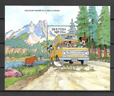 Disney Bhutan 1991 The Alcan Highway In Alaska & Canada MS MNH - Disney