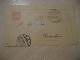 LISBOA 1893 To Mannheim Germany Cancel Slight Damaged UPU Carte Postale Postal Stationery Card PORTUGAL - Covers & Documents