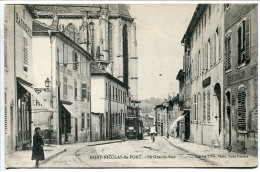 CPA Ecrite En 1917 * SAINT NICOLAS Du (de) PORT La Grande Rue ( Animée Tram Tramway Au Fond ) Edition Tible Bazar - Saint Nicolas De Port