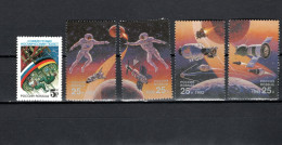 Russia 1992 Space, Russia-Germany Joint Spaceflight, Int. Space Year 5 Stamps MNH - Rusia & URSS