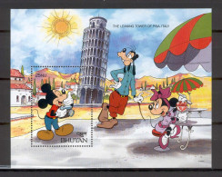 Disney Bhutan 1991 The Leaning Tower Of Pisa MS MNH - Disney