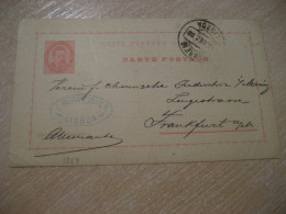 LISBOA 1889 To Frankfurt Germany Cancel UPU Carte Postale Postal Stationery Card PORTUGAL - Brieven En Documenten