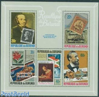 Burundi 1979 Sir Rowland Hill S/s, Mint NH, Nature - Transport - Cat Family - Sir Rowland Hill - Stamps On Stamps - U... - Rowland Hill