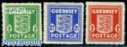 Guernsey 1941 German Occupation 3v, Mint NH, History - Coat Of Arms - German Occupations - Guernsey