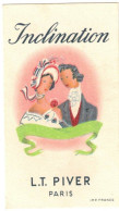 CARTE PARFUMEE PUBLICITAIRE PUBLICITE LT PIVER PARFUM INCLINATION SALON DE COIFFURE ANDRIEU BIZE MINERVOIS THEME COUPLE - Oud (tot 1960)