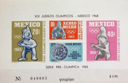 Mexico 1965, Summer Olympic Games In Mexico City, MNH S/S And Stamps Set - Mexique