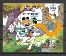 Disney Bhutan 1986 AMERIPEX - May All Live Happly Ever After MS MNH - Disney