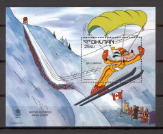 Disney Bhutan 1988 Winter Olympics - Goofy - Ski Jumping MS MNH - Disney