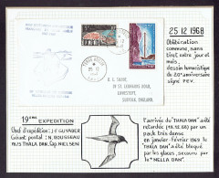 18e Expéd Terre Adélie - Enveloppe Illustrée D'un Dessin Pour Le 20e Anniversaire - Signé Au Tampon PEV - 25/12/68 - TB - Storia Postale