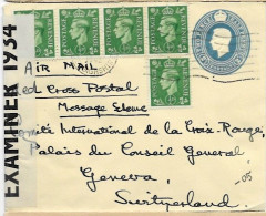 Great Britain Stationary EXAMINED 1942 Letter To Red Cross Geneva - Luftpost & Aerogramme