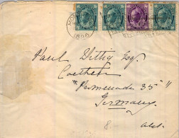 1898 MONTREAL - KÖTHEN , SOBRE CIRCULADO , LLEGADA  AL DORSO YV. 55 X 3 , 56 - VICTORIA - Lettres & Documents