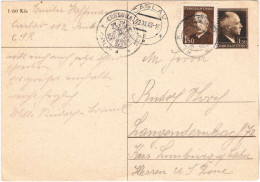 Czechoslovakia Caslav Uprated Postal Stationery Card Mailed To Germany 1948 Censor - Briefe U. Dokumente