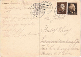 Czechoslovakia Caslav Uprated Postal Stationery Card Mailed To Germany 1948 Censor - Brieven En Documenten