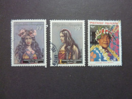 POLYNESIE FRANCAISE, Années 1985-87, VISAGES POLYNESIENS , YT N° 230 Et 231 + 274, Oblitérés - Used Stamps