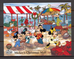 Disney Dominica 1988 Mickey's Christmas Mall MS #1 MNH - Disney