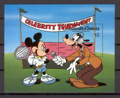 Disney Dominica 1989 Celebrity Tournament MS MNH - Disney