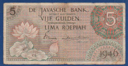 NETHERLANDS INDIES  - P. 88 – 5 Gulden 1946  F/VF, S/n CEQ 087516 - Indes Neerlandesas