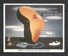 Disney Dominica 1993 Willie's Concert For Sea Going Friends MS MNH - Disney