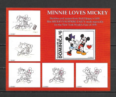 Disney Dominica 1997 Minnie Loves Mickey MS MNH - Disney