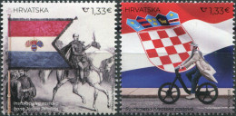 CROATIA - 2023 - SET OF 2 STAMPS MNH ** - Flags Of Croatia - Croatie