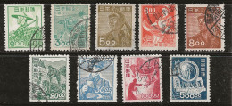 Japon 1948-1949 N° Y&T : 9 Valeurs Série 392 à 402 Obl. - Usados