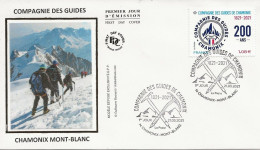 74 - CHAMONIX - N° 5490 - FDC SUR SOIE - 200 Ans De La Compagnie Des Guides Du 21.05.2021. Verso Avec Texte - 2020-…