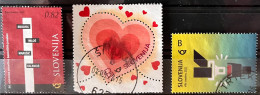 SLOVENIA 2020-2022 History, Love & Traffic Safety 3 Postally Used Stamps MICHEL # 1429,1549,1565 - Slovénie