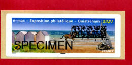 2021 - Vignette Lisa SPECIMEN - Exposition Philatélique Et E-max  à Ouistreham - 2010-... Illustrated Franking Labels