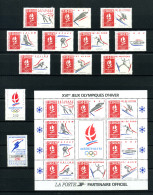 XVIe JEUX OLYMPIQUES D'HIVER A ALBERTVILLE - Série  12 Timbres Neufs + Bloc Feuillet N°14  - Unused Stamps