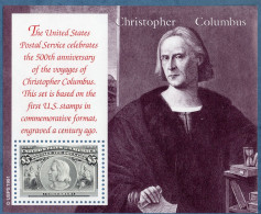 USA 1992 Christopher Columbus $5 Block Issue MNH From Block Set Discobery Of America - Otros & Sin Clasificación