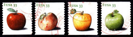 Etats-Unis / United States (Scott No.4731-34 - Pommes / Apples) (o) Roulette / Set Of 4 TB/VF - Gebruikt