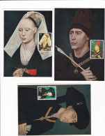 Carte Maximum Belgique 1964 3 Cartes 1300 à 1302 Roger Van Der Weyden Peinture Painting - 1961-1970