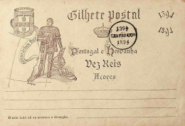 1894 Portugal Açores Bilhete Postal Inteiro V Centenário Do Nascimento Do Infante D. Henrique Com Carimbo Comemorativo - Enteros Postales