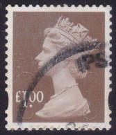 GREAT BRITAIN GB 2014 QE2 Machin £1.00 M14L With Security Slits - USED Talc Coated On Back @Q793 - Machins