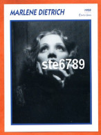 MARLENE DIETRICH 1935 Etats Unis Filmographie Biographie Fiche Acteur Actrice Cinéma - Other & Unclassified