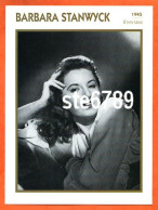 BARBARA STANWYCK 1945 Etats Unis Filmographie Biographie Fiche Acteur Actrice Cinéma - Otros & Sin Clasificación