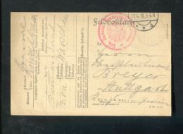 "DEUTSCHES REICH" 1914, Feldpostvordruckkarte Mit Rotem Stempel "Kais. Deutsche Kommandatur" Und Feldpoststempel (B1145) - Feldpost (franchise)